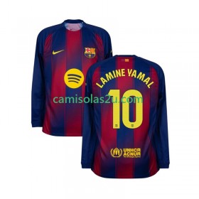 Camisolas de futebol FC Barcelona Lamine Yamal 10 Equipamento Principal 2025/26 Manga Comprida